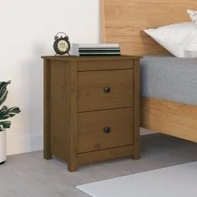 Nachttisch aus massivem Kiefernholz, honigbraun, 50 x 35 x 61,5 cm von vidaXL, Nachttische - Ref: Foro24-813685, Preis: 51,10...