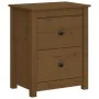 Mesita de noche madera maciza de pino marrón miel 50x35x61,5 cm de vidaXL, Mesitas de noche - Ref: Foro24-813685, Precio: 51,...