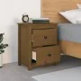 Mesita de noche madera maciza de pino marrón miel 50x35x61,5 cm de vidaXL, Mesitas de noche - Ref: Foro24-813685, Precio: 51,...