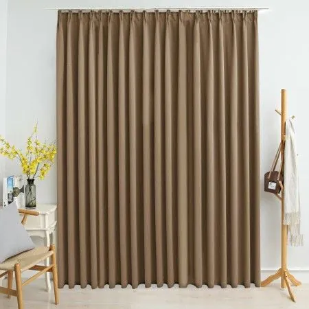 Cortina opaca con ganchos gris topo 290x245 cm de vidaXL, Cortinas y visillos - Ref: Foro24-134441, Precio: 36,75 €, Descuent...