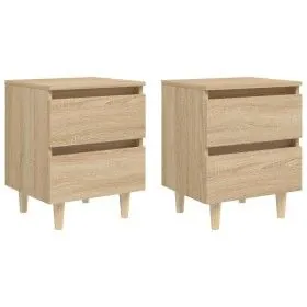 Nightstands 2 pcs Sonoma oak wood legs 40x35x50 cm by vidaXL, Nightstands - Ref: Foro24-805858, Price: 79,32 €, Discount: %