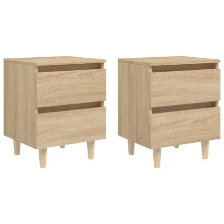 Nightstands 2 pcs Sonoma oak wood legs 40x35x50 cm by vidaXL, Nightstands - Ref: Foro24-805858, Price: 79,32 €, Discount: %