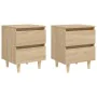 Nachttische 2 Stk. Beine aus Sonoma-Eichenholz 40x35x50 cm von vidaXL, Nachttische - Ref: Foro24-805858, Preis: 79,32 €, Raba...