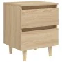 Nightstands 2 pcs Sonoma oak wood legs 40x35x50 cm by vidaXL, Nightstands - Ref: Foro24-805858, Price: 79,32 €, Discount: %