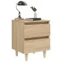 Nightstands 2 pcs Sonoma oak wood legs 40x35x50 cm by vidaXL, Nightstands - Ref: Foro24-805858, Price: 79,32 €, Discount: %