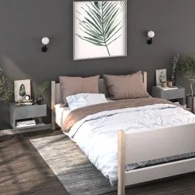 Wall bedside tables 2 units concrete gray by vidaXL, Nightstands - Ref: Foro24-810962, Price: 55,43 €, Discount: %