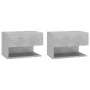 Mesitas de noche de pared 2 unidades color gris hormigón de vidaXL, Mesitas de noche - Ref: Foro24-810962, Precio: 55,43 €, D...