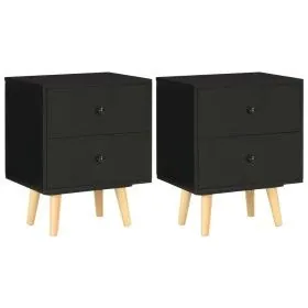 Mesitas de noche 2 unidades madera maciza pino negro 40x30x50cm de vidaXL, Mesitas de noche - Ref: Foro24-285225, Precio: 75,...