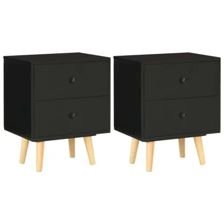 Mesitas de noche 2 unidades madera maciza pino negro 40x30x50cm de vidaXL, Mesitas de noche - Ref: Foro24-285225, Precio: 75,...