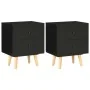 Mesitas de noche 2 unidades madera maciza pino negro 40x30x50cm de vidaXL, Mesitas de noche - Ref: Foro24-285225, Precio: 75,...