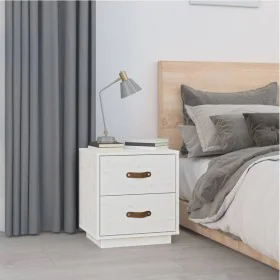 Mesita de noche madera maciza de pino blanco 40x34x45 cm de vidaXL, Mesitas de noche - Ref: Foro24-818327, Precio: 48,46 €, D...