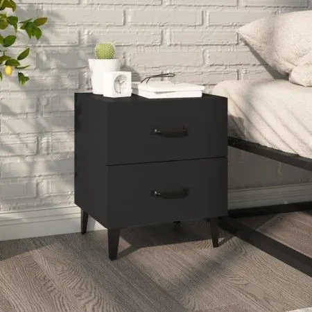 Mesita de noche negra 40x35x47,5 cm de vidaXL, Mesitas de noche - Ref: Foro24-811990, Precio: 50,66 €, Descuento: %