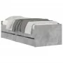 Estructura de cama con cajones gris hormigón 90x200 cm de , Camas y somieres - Ref: Foro24-3207346, Precio: 189,44 €, Descuen...