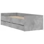 Estructura de cama con cajones gris hormigón 90x200 cm de , Camas y somieres - Ref: Foro24-3207346, Precio: 189,44 €, Descuen...