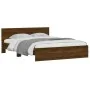 Estructura de cama con cabecero marrón roble 150x200 cm de , Camas y somieres - Ref: Foro24-3207482, Precio: 220,23 €, Descue...