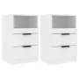 Mesita de noche 2 uds madera contrachapada blanco brillante de vidaXL, Mesitas de noche - Ref: Foro24-811245, Precio: 95,46 €...