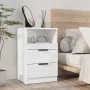 Mesita de noche 2 uds madera contrachapada blanco brillante de vidaXL, Mesitas de noche - Ref: Foro24-811245, Precio: 95,46 €...