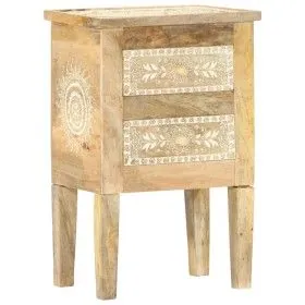 Mesita de noche pintada a mano madera maciza mango 40x30x60 cm de vidaXL, Mesitas de noche - Ref: Foro24-286161, Precio: 138,...