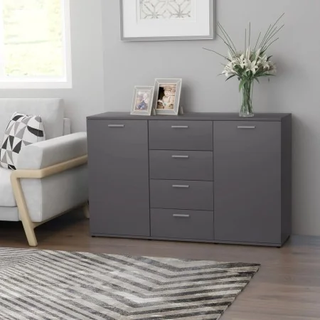 Aparador de madera contrachapada gris 120x35,5x75 cm de , Aparadores - Ref: Foro24-801330, Precio: 164,08 €, Descuento: %