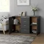 Aparador de madera contrachapada gris 120x35,5x75 cm de , Aparadores - Ref: Foro24-801330, Precio: 164,08 €, Descuento: %