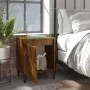 Mesita de noche con patas de metal marrón roble 40x30x50 cm de vidaXL, Mesitas de noche - Ref: Foro24-813120, Precio: 29,97 €...