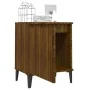 Mesita de noche con patas de metal marrón roble 40x30x50 cm de vidaXL, Mesitas de noche - Ref: Foro24-813120, Precio: 29,97 €...