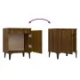 Mesita de noche con patas de metal marrón roble 40x30x50 cm de vidaXL, Mesitas de noche - Ref: Foro24-813120, Precio: 29,97 €...