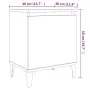 Mesita de noche con patas de metal marrón roble 40x30x50 cm de vidaXL, Mesitas de noche - Ref: Foro24-813120, Precio: 29,97 €...