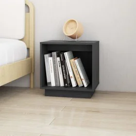 Mesita de noche de madera maciza de pino gris 40x30x40 cm de vidaXL, Mesitas de noche - Ref: Foro24-813339, Precio: 30,61 €, ...
