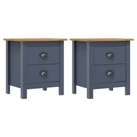 Mesitas de noche Hill 2 uds madera de pino gris 46x35x49,5 cm de vidaXL, Mesitas de noche - Ref: Foro24-288909, Precio: 95,20...