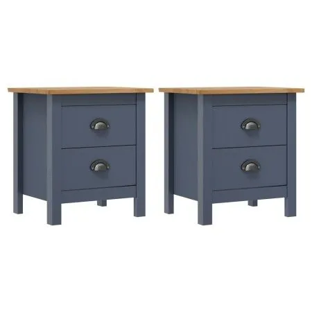 Hill bedside tables 2 units gray pine wood 46x35x49.5 cm by vidaXL, Nightstands - Ref: Foro24-288909, Price: 95,20 €, Discoun...