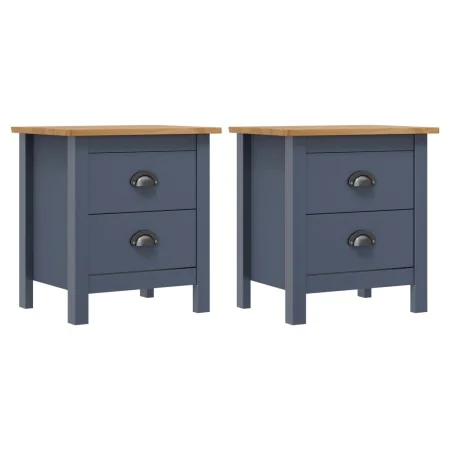 Mesitas de noche Hill 2 uds madera de pino gris 46x35x49,5 cm de vidaXL, Mesitas de noche - Ref: Foro24-288909, Precio: 95,20...