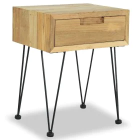 Mesita de noche de teca maciza 40x30x50 cm de vidaXL, Mesitas de noche - Ref: Foro24-244576, Precio: 79,56 €, Descuento: %