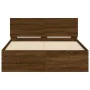 Estructura de cama con cabecero marrón roble 120x190 cm de , Camas y somieres - Ref: Foro24-3207517, Precio: 164,74 €, Descue...
