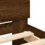 Estructura de cama con cabecero marrón roble 120x190 cm de , Camas y somieres - Ref: Foro24-3207517, Precio: 164,74 €, Descue...