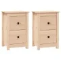 Mesitas de noche 2 uds madera maciza de pino 40x35x61,5 cm de vidaXL, Mesitas de noche - Ref: Foro24-820947, Precio: 91,48 €,...