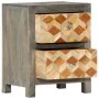 Mesita de noche madera maciza de mango gris 40x30x50 cm de vidaXL, Mesitas de noche - Ref: Foro24-282734, Precio: 122,33 €, D...
