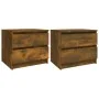 Mesita de noche 2 uds contrachapado roble ahumado 50x39x43,5 cm de vidaXL, Mesitas de noche - Ref: Foro24-815823, Precio: 64,...
