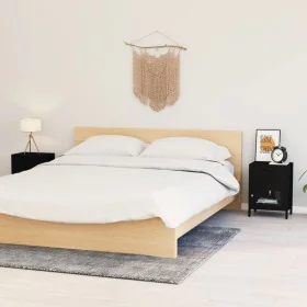 Bedside tables 2 units steel and black glass 40x30x54.5 cm by vidaXL, Nightstands - Ref: Foro24-3095202, Price: 183,54 €, Dis...