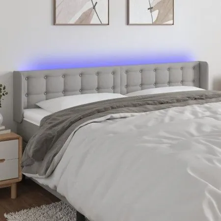 Cabecero con LED de tela gris claro 183x16x78/88 cm de vidaXL, Cabeceros y pies de cama - Ref: Foro24-3123684, Precio: 75,69 ...