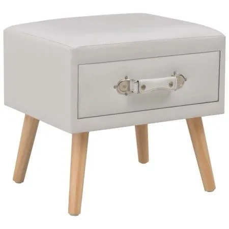 Mesita de noche blanco 40x35x40 cm cuero sintético de vidaXL, Mesitas de noche - Ref: Foro24-247536, Precio: 53,08 €, Descuen...