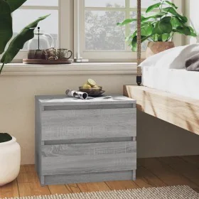 Mesita de noche madera contrachapada gris Sonoma 50x39x43,5 cm de vidaXL, Mesitas de noche - Ref: Foro24-815824, Precio: 47,8...