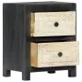 Mesita de noche tallada madera maciza de mango gris 40x30x50 cm de vidaXL, Mesitas de noche - Ref: Foro24-282722, Precio: 110...