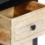 Mesita de noche tallada madera maciza de mango gris 40x30x50 cm de vidaXL, Mesitas de noche - Ref: Foro24-282722, Precio: 110...