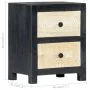 Mesita de noche tallada madera maciza de mango gris 40x30x50 cm de vidaXL, Mesitas de noche - Ref: Foro24-282722, Precio: 110...