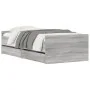 Estructura de cama con cajones gris Sonoma 90x190 cm de , Camas y somieres - Ref: Foro24-3207383, Precio: 159,21 €, Descuento: %