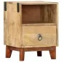 Mesita de noche madera maciza de mango rugosa 40x30x52 cm de vidaXL, Mesitas de noche - Ref: Foro24-282744, Precio: 106,12 €,...