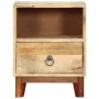 Mesita de noche madera maciza de mango rugosa 40x30x52 cm de vidaXL, Mesitas de noche - Ref: Foro24-282744, Precio: 106,12 €,...