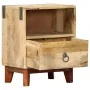 Mesita de noche madera maciza de mango rugosa 40x30x52 cm de vidaXL, Mesitas de noche - Ref: Foro24-282744, Precio: 106,12 €,...