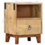 Mesita de noche madera maciza de mango rugosa 40x30x52 cm de vidaXL, Mesitas de noche - Ref: Foro24-282744, Precio: 106,12 €,...